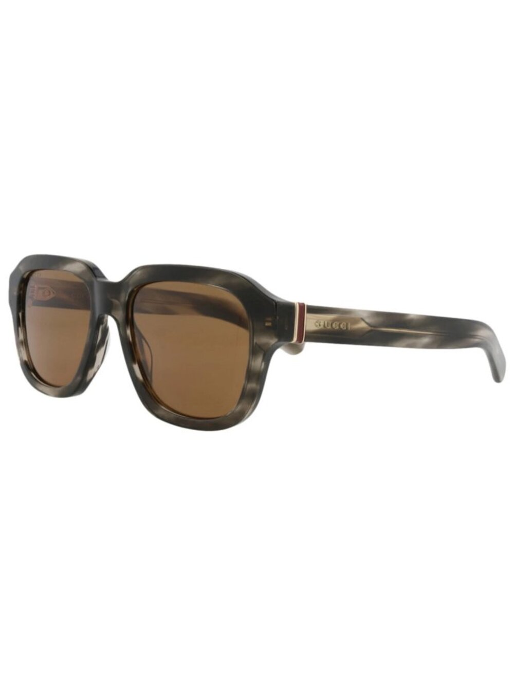 New Gucci Women's Sunglasses Square Rectangle Recycled Acetate Frame Mens Havana
